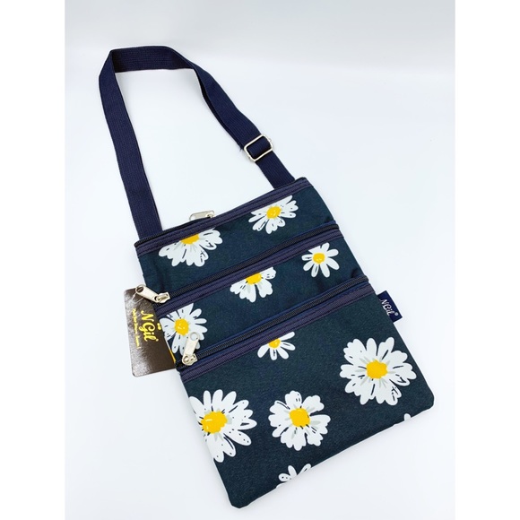 NGil Handbags - NGil Navy & Daisy Print Canvas Crossbody Bag